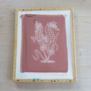 Solo Silk Screen Framed Stencil Printing Stencil Mesh Transfer Seahorse DIY ART